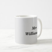 Mug Drôle enseignant Slogan clair gris humoristique Te (Devant droit)