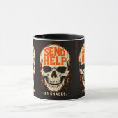 Mug Drôle Envoyez de l'aide ou des collations Crâne Ré (Centre)