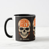 Mug Drôle Envoyez de l'aide ou des collations Crâne Ré (Gauche)
