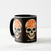 Mug Drôle Envoyez de l'aide ou des collations Crâne Ré (Devant gauche)