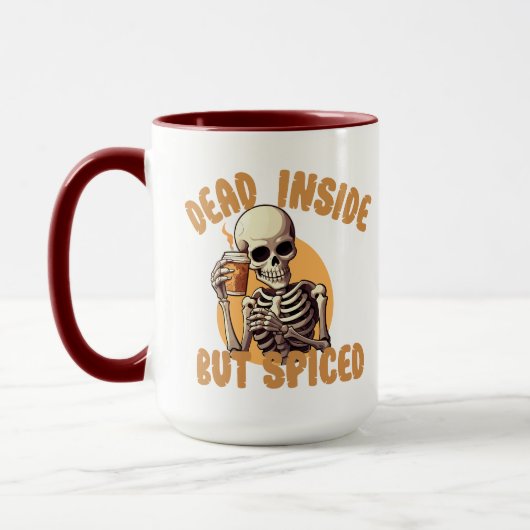 Mug Drôle épice Citrouille, Mort à l'intérieur mais ép (Gauche)