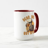 Mug Drôle épice Citrouille, Mort à l'intérieur mais ép (Devant droit)