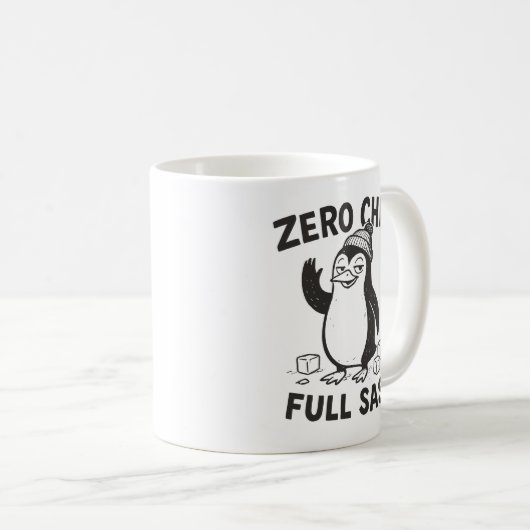 Mug Drôle et Sarcastique Zero Chill Full Sass Penguin (Devant droit)