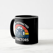 Mug Drôle Facilement Distrait Par Tracteurs-Chemises F (Devant gauche)