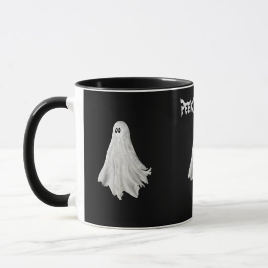 Mug Drôle Fantôme D'Halloween Dessin Passé (Gauche)