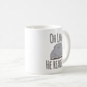 Mug Drôle Fat Chat Il Lit Kitty Fun Moto (Devant droit)