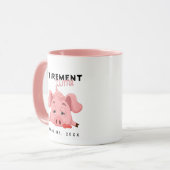 Mug Drôle Fatigué Piglet Temps de retraite Rose (Devant gauche)