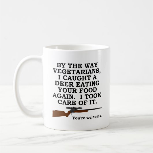 Mug drôle favori végétarien de chasse (Gauche)