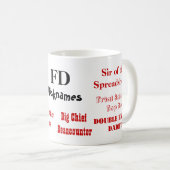 Mug Drôle FD Surnoms Cruel Joke Directeur financier (Devant droit)