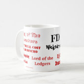 Mug Drôle FD Surnoms Cruel Joke Directeur financier (Devant gauche)