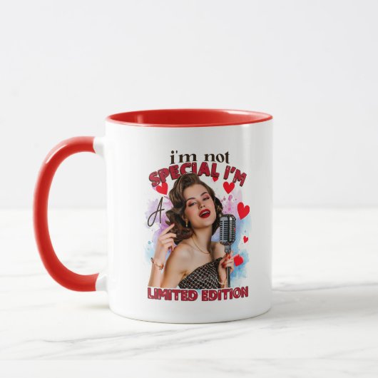 Mug Drôle femme rétro ajouter monogramme (Gauche)