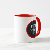 Mug Drôle femme rétro ajouter monogramme (Devant droit)
