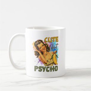 Mug Drôle femme rétro ajouter monogramme