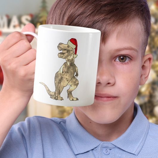 Mug Drôle Festif Tyrannosaurus Rex Père Noël Dinosaur 