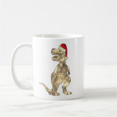 Mug Drôle Festif Tyrannosaurus Rex Père Noël Dinosaur  (Gauche)