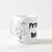 Mug Drôle Fetch Chien Line Dessin d'art (Devant gauche)