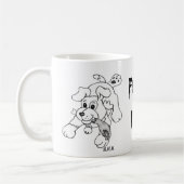 Mug Drôle Fetch Chien Line Dessin d'art (Gauche)