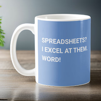 Mug Drôle Feuille de calcul bleu clair