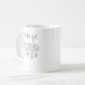 Mug drôle fille de pêche attrape les citations de pois (Devant gauche)