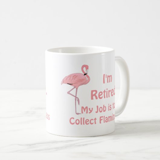 Mug Drôle Flamant rose de pelouse cadeau de retraite (Devant droit)