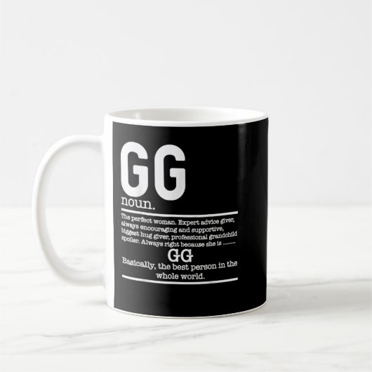 Mug Drôle GG Définition Grandma Fête des Mères Cadeaux (Gauche)