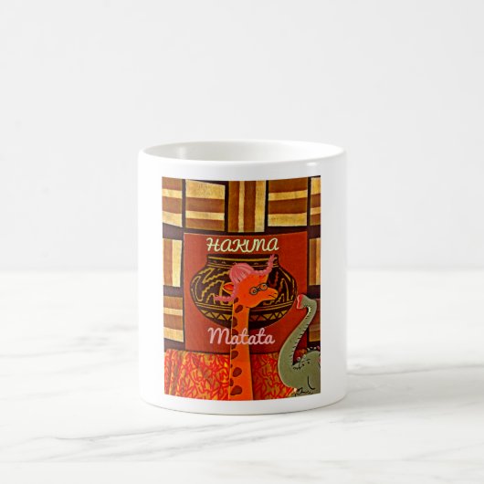 Mug Drôle Giraffe avec texte cool Hakuna Matata (Centre)