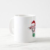 Mug Drôle Giraffe de Noël, Mignonne Giraffe Noël (Devant gauche)