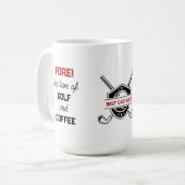 Mug Drôle Golf et café Téméraire Typographie Personnal (Devant gauche)