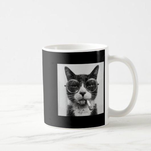 Mug Drôle Graphisme Chat Fumer Adulte Amusant _1 (Droite)