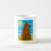 Mug Drôle gros chien Brown assis au soleil (Centre)