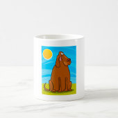 Mug Drôle gros chien Brown assis au soleil