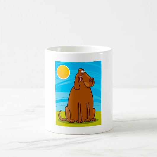 Mug Drôle gros chien Brown assis au soleil