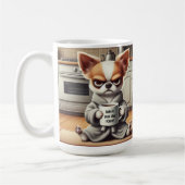 Mug Drôle Grumpy Cartoon Dog dans la scène de cuisine (Gauche)