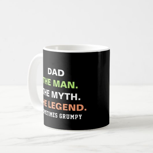 Mug Drôle Grumpy Dad Citation Typographie (Devant gauche)