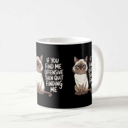 Mug Drôle Grumpy en colère pour les Chats Propriétaire (Devant droit)