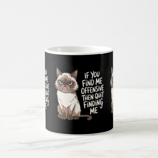 Mug Drôle Grumpy en colère pour les Chats Propriétaire (Centre)