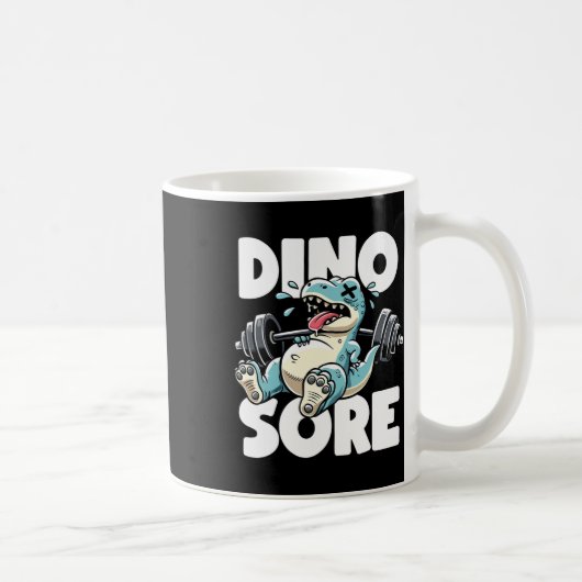 Mug Drôle Gym Entraînement Dinosaure Poids Lifting Gym (Droite)