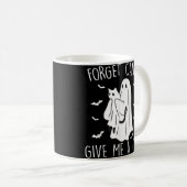Mug Drôle Halloween Cat Ghost Oublier Candy Donner Moi (Devant droit)