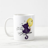 Mug Drôle Halloween Chat noir et Lune magique (Gauche)