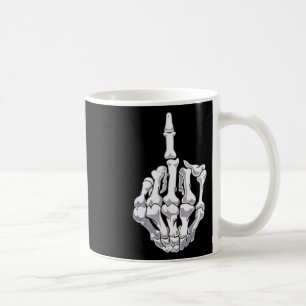 Mug Drôle Halloween Doigt Moyen Skeleton Crâne main
