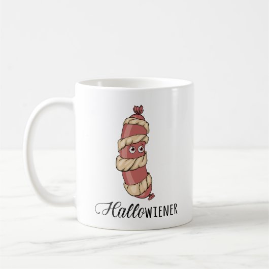 Mug Drôle Halloween Hotdog maman Hallowiener Pun (Gauche)