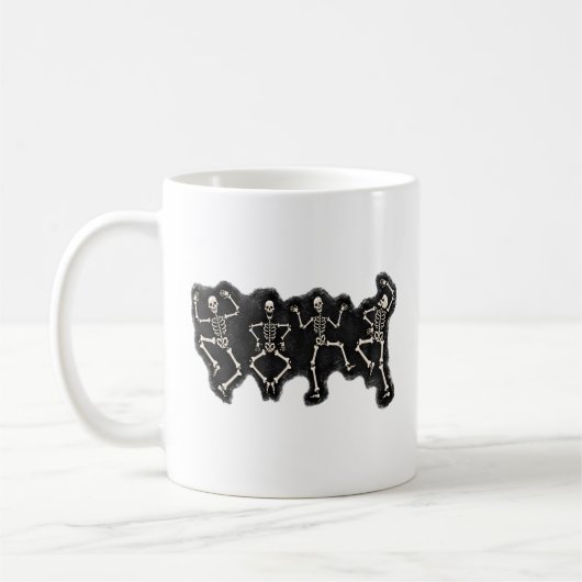 Mug Drôle Halloween Lover Dance avec le squelette (Gauche)
