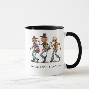 Mug Drôle Halloween Personnalisé Trois Squelettes