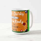 Mug Drôle Halloween Quirky Orange Nom de famille (Devant droit)