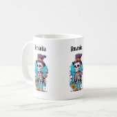 Mug Drôle Halloween Squelette portant Top Hat (Devant gauche)