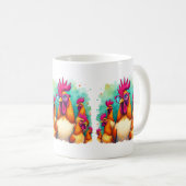 Mug Drôle Hipster Rooster Retro Pop Art Illustration (Devant droit)