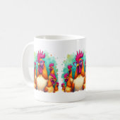 Mug Drôle Hipster Rooster Retro Pop Art Illustration (Devant gauche)