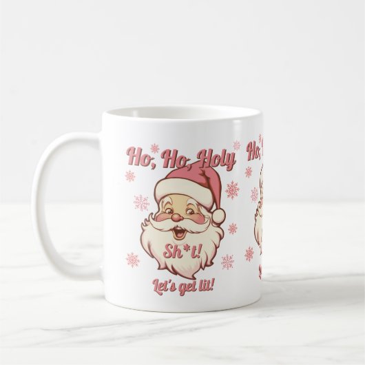 Mug Drôle Ho Ho Obtenir Lit Retro Père Noël Noël (Gauche)
