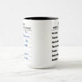 Mug Drôle horaire hebdomadaire Cotravailleur Retraite  (Centre)
