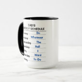 Mug Drôle horaire hebdomadaire Cotravailleur Retraite  (Devant gauche)